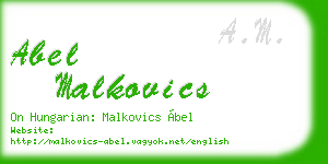 abel malkovics business card